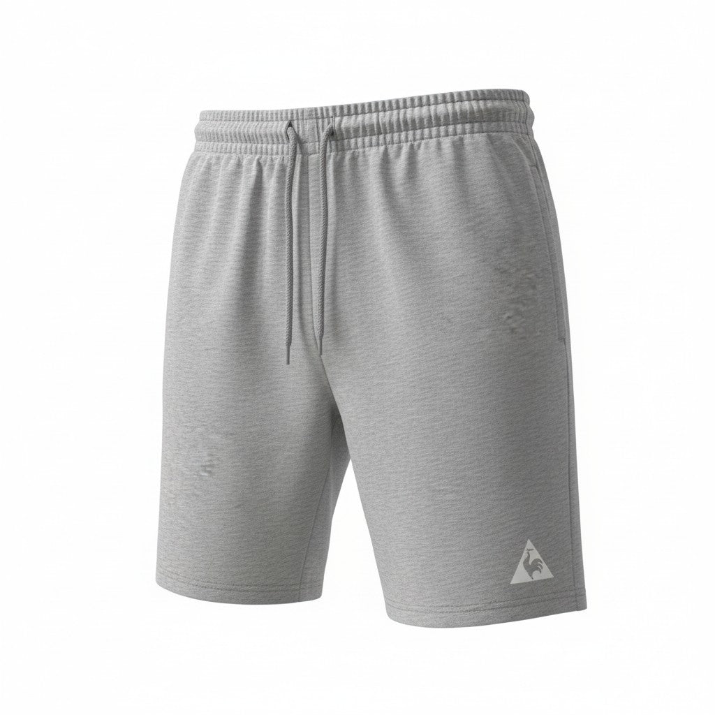 Short gris Le Coq Sportif gris vue trois quarts