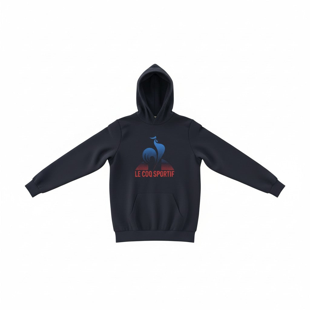 Sweat à capuche enfant Le Coq Sportif noir noir vue trois quarts