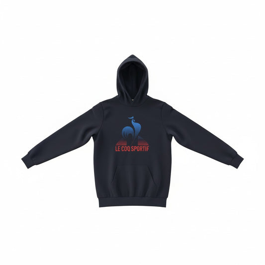 Sweat à capuche enfant Le Coq Sportif noir noir vue trois quarts