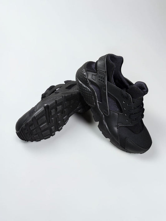 Nike Huarache Run GS noire noir vue de profil