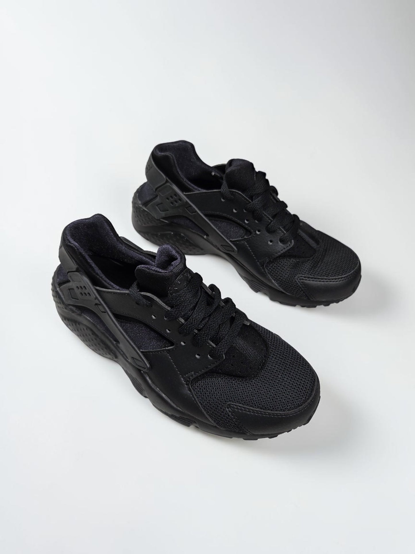 Nike Huarache Run GS noire noir vue de dessus
