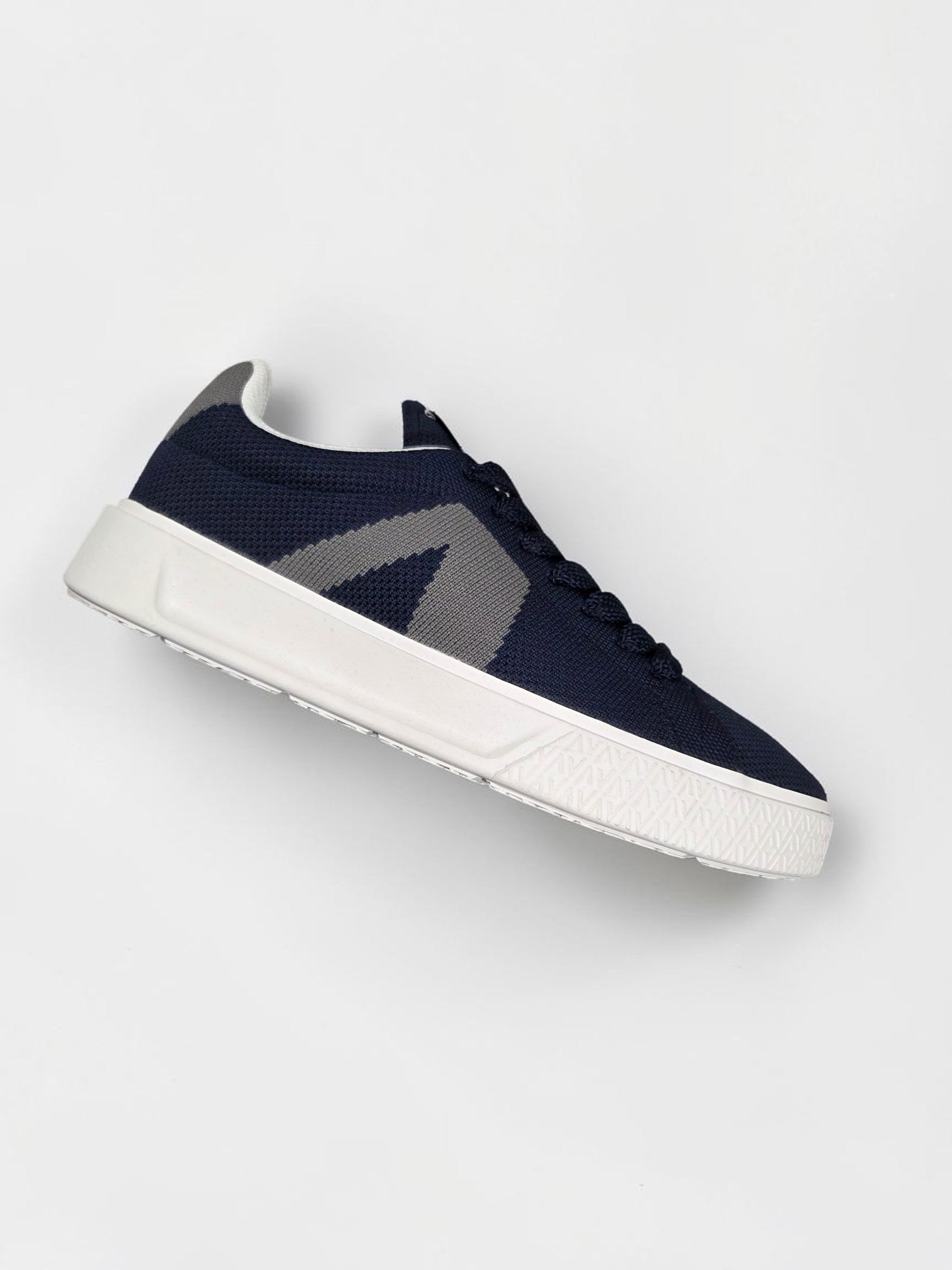 ARKK Copenhagen Essence knit academy blue white blanc vue trois quarts