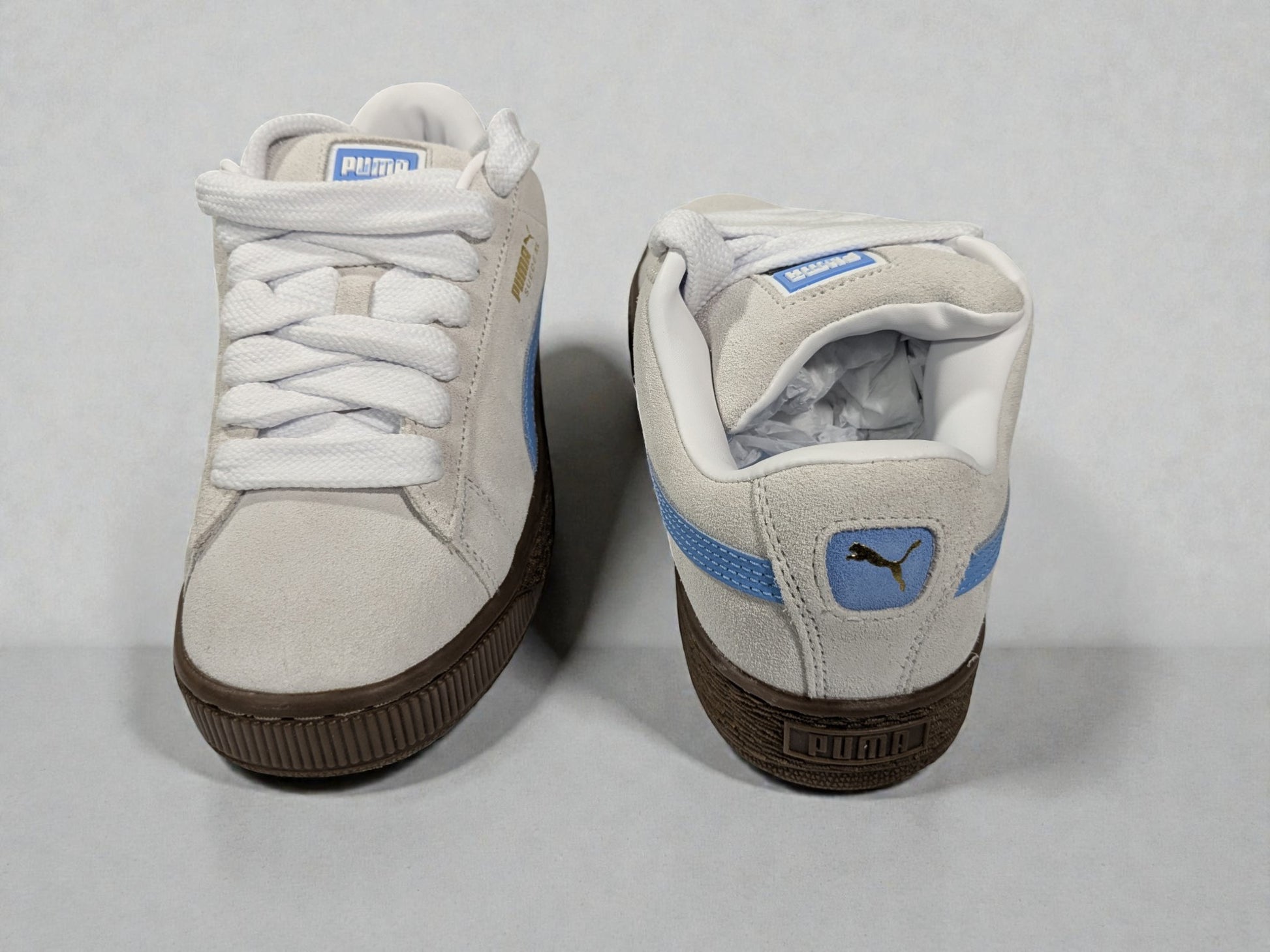 Puma Suede XL bleu détail logo