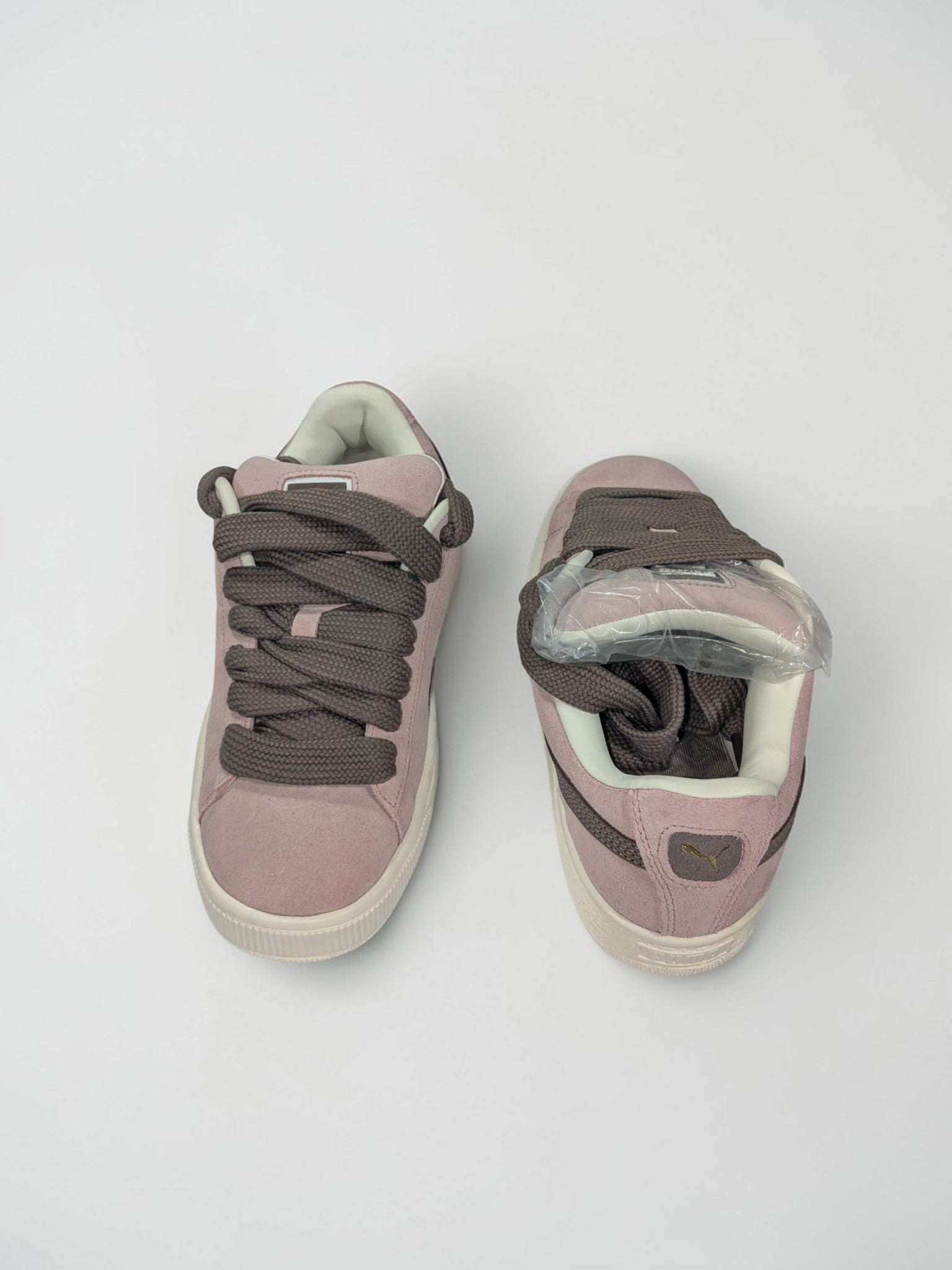Puma Suede XL rose détail logo