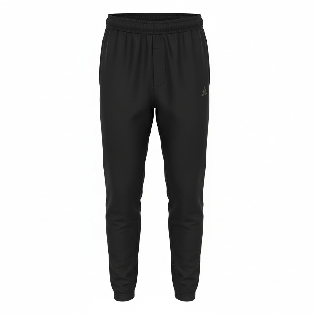 Pantalon de jogging noir Le Coq Sportif noir vue trois quarts